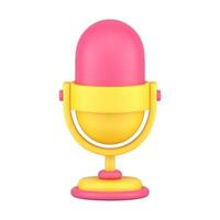 Retro audio microphone 3d icon illustration vector