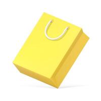 Yellow shopping bag package 3d icon illustration vector