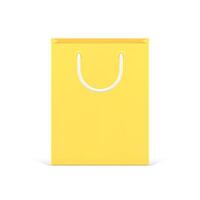 Yellow shopping bag package 3d icon illustration vector