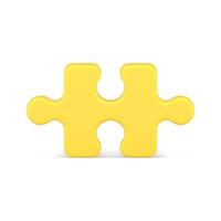 Yellow puzzle piece 3d icon illustration vector