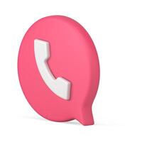 rosado 3d realista icono móvil aplicación voz llamada solicitud Servicio isométrica ilustración vector