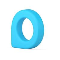 Blue map pin 3d icon isometric cyberspace location search internet notification realistic vector