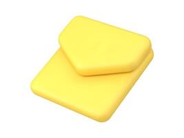 lustroso amarillo sobre diagonalmente metido nuevo mensaje en línea notificación 3d icono isométrica vector