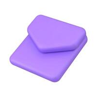 Realistic purple envelope isometric 3d icon new message internet chat notification vector