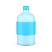 Simple clean water plastic glass bottle branding realistic 3d icon fresh aqua natural mineral vector