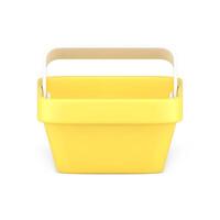 Realistic 3d icon yellow glossy shopping cart grocery goods buying isometric illustration vector