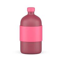 Minimalist pink juice bottle branding merchandise product realistic 3d icon illustration vector