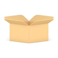 Realistic cardboard box 3d icon goods shipment package front side view isometric illustration vector