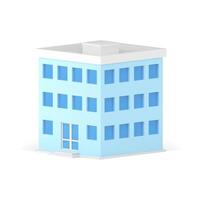 Realistic 3d icon real estate modern multistory building exterior front side view isometric vector