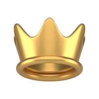 Realistic 3d icon isometric medieval crown decorative design illustration vector