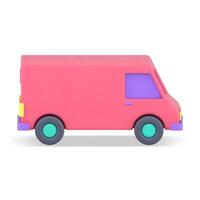 Cargo box truck goods commercial transportation realistic 3d icon isometric illustration vector