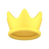 Traditional king queen yellow glossy crown isometric 3d icon realistic illustration vector