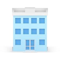 Modern public service building house with door entrance window front view 3d icon realistic vector