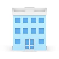 Modern public service building house with door entrance window front view 3d icon realistic vector