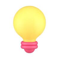 vertical amarillo iluminado ligero bulbo negocio solución innovación idea realista 3d icono vector