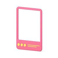 Pink social madia post frame 3d icon illustration vector