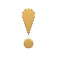 Vertical metallic glossy exclamation point attention mark expensive symbol realistic 3d icon vector