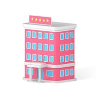 Premium five stars business travel apartment architecture exterior 3d icon realistic vector
