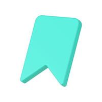 Realistic diagonal placed navigation green bookmark isometric 3d icon illustration vector