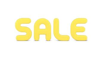 Glossy yellow sale marketing retail promotion business deal realistic 3d icon design vector