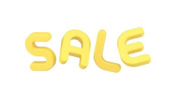 Bright yellow glossy movement sale marketing promotion realistic 3d icon illustration vector