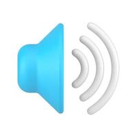 Acoustic sound speaker marketing announce volume wave realistic 3d icon mockup design vector