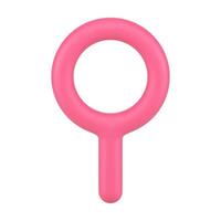 Vertical bright glossy magnifying glass science research zoom examination realistic 3d icon vector