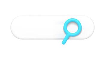 Searching bar internet navigational string blue magnifier front view realistic 3d icon vector