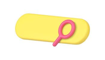 amarillo lustroso sitio web navegador diagonal aumentador vaso diagonal metido 3d icono ilustración vector
