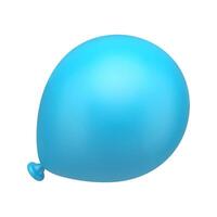 Festive blue rubber balloon surprise holiday celebration aero design realistic 3d icon vector