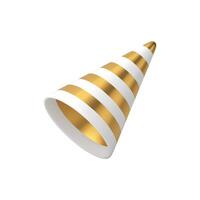 Festive birthday party cone hat holiday event celebration realistic 3d icon illustration vector