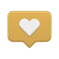 me gusta habla burbuja rápido consejos en línea Fechado móvil solicitud alerta dorado realista 3d icono vector