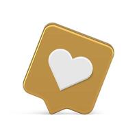 New like social media application internet alert golden badge template realistic 3d icon vector