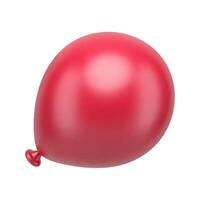 Red matt balloon festive aero design holiday surprise event celebration realistic 3d icon vector