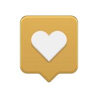 Golden new like quick tips social networks badge premium alert template realistic 3d icon vector