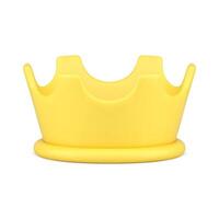 Yellow monarchy crown classic antique king queen headdress realistic 3d icon illustration vector