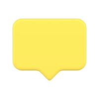 Yellow empty quick tips social networks follow like message alert template realistic vector