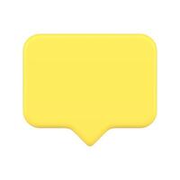 Yellow empty quick tips social networks follow like message alert template realistic vector