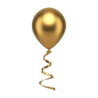 Golden premium balloon glossy aero design helium flying bubble realistic 3d icon illustration vector