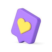 New like social network internet notification purple quick tips realistic 3d icon vector