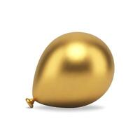 Golden glossy balloon premium aero design decorative element realistic 3d icon illustration vector