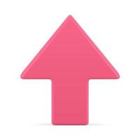 Vertical pink arrow statistic data increase profit growth positive dynamic trend 3d icon vector