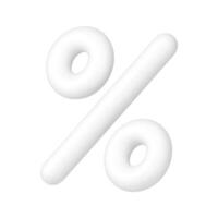 Percent symbol white glossy balloon sale discount decorative label realistic 3d icon vector