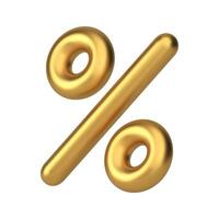 Golden percentage balloon premium business badge design realistic 3d icon illustration vector