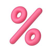 Percentage pink glossy balloon symbol sale discount shopping special offer realistic 3d icon vector