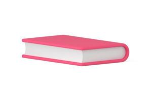 rosado papel libro con papel paginas lustroso cubrir acostado realista 3d icono ilustración vector