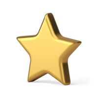 Golden classic star metallic achievement award leadership badge realistic 3d icon vector