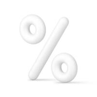 Percentage white glossy symbol elegant realistic shopping badge 3d icon illustration vector