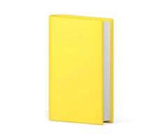 Yellow paper book notebook cover standing reading making notes realistic 3d icon illustration vector