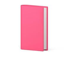 Pink school book for studying information educational reading literature realistic 3d icon vector
